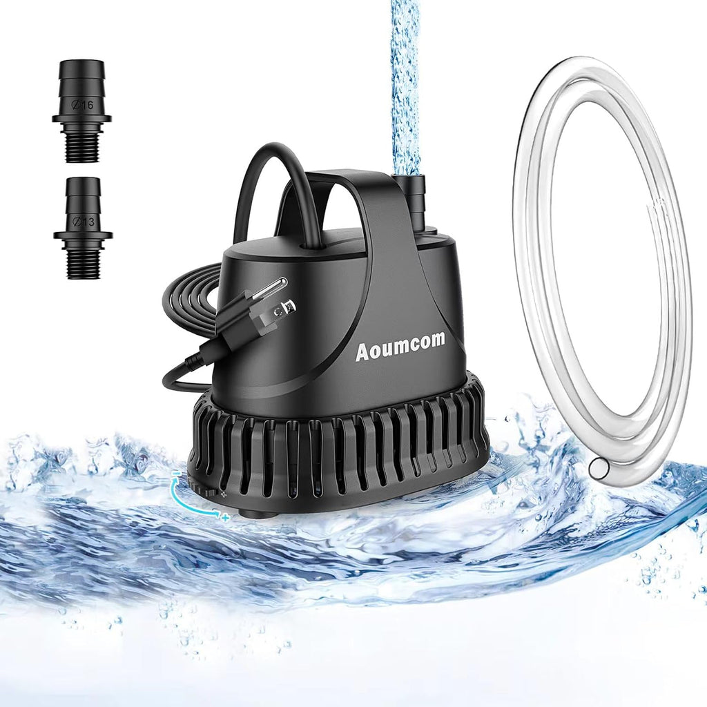 Aoumcom 200 Gallons Per Hour submersible water pump front view