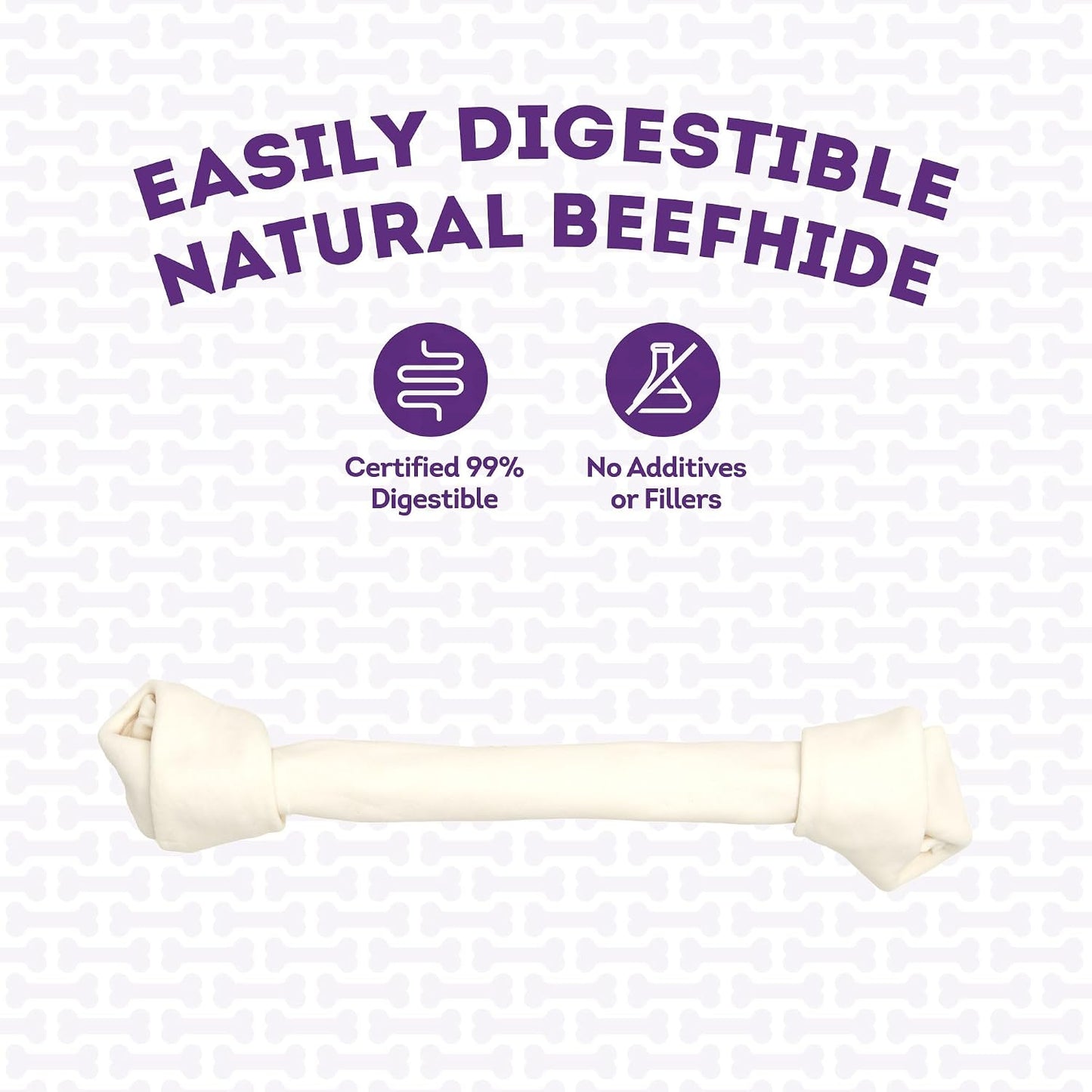 Treatly American sourced beefhide dog treat showcasing dental health benefits.