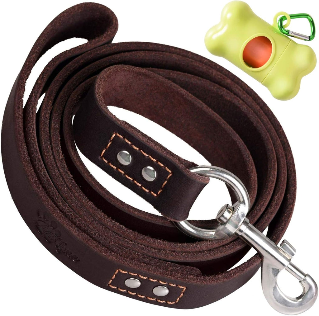 ADITYNA Leather Dog Leash 6 ft x 3/4 inch - Soft, Strong, Heavy Duty for Large & Medium Breeds - Dog Lead for Walking, Training, Hiking and Running (Brown) - Image 11