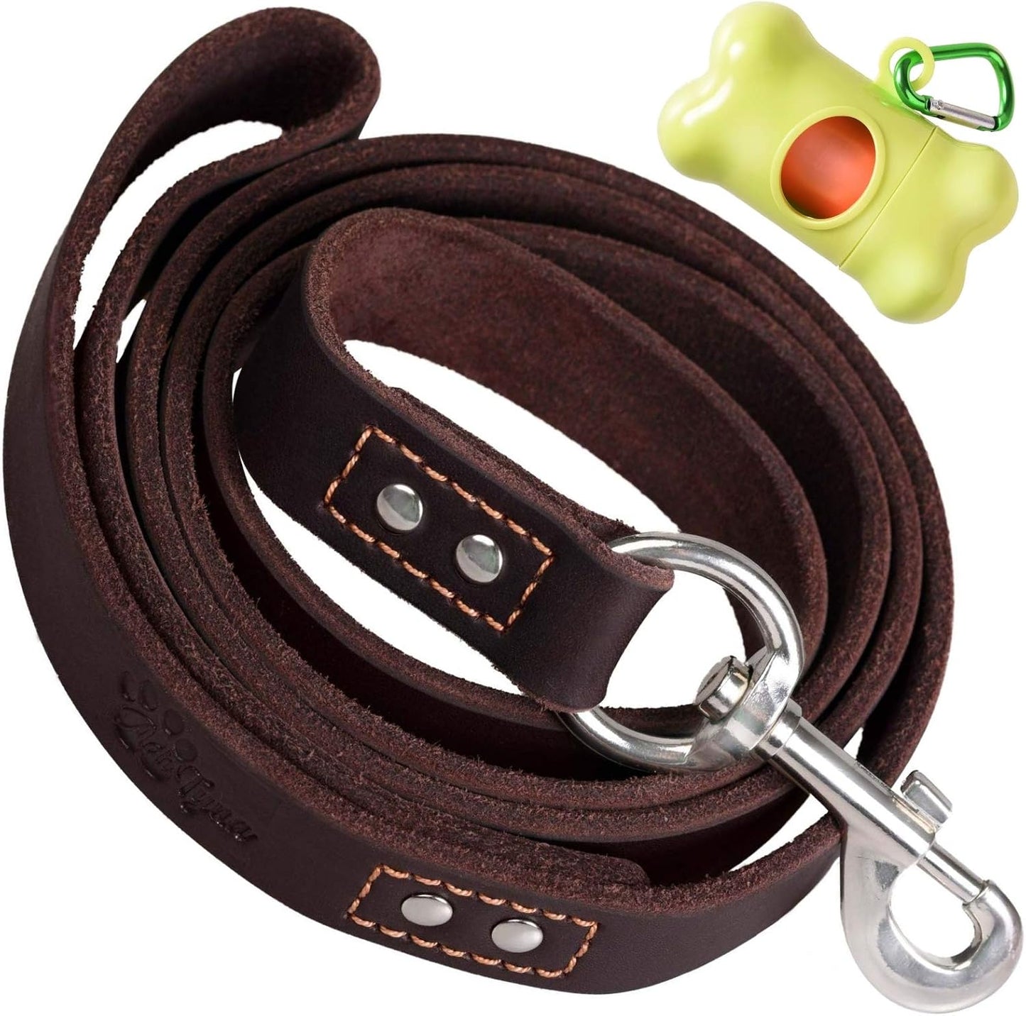 ADITYNA Leather Dog Leash 6 ft x 3/4 inch - Soft, Strong, Heavy Duty for Large & Medium Breeds - Dog Lead for Walking, Training, Hiking and Running (Brown) - Image 11