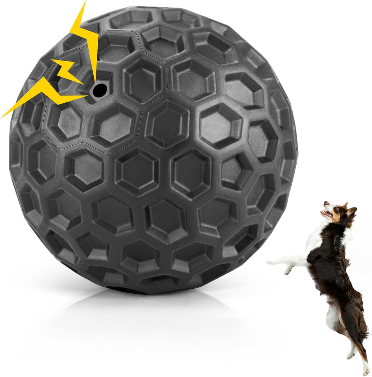 DISSKNIC Indestructible Squeaky Dog Ball, Relieves Anxiety, Cleans Teeth, Interactive Chew Toy for Aggressive Chewers, Dog Toy for Large Breeds, Outdoor Waterproof - Image 15
