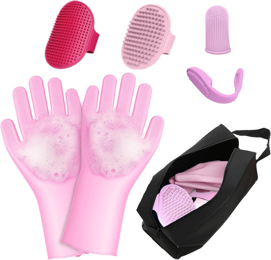 MIYIJHY 7-piece pet grooming kit pink front view authentic imported set