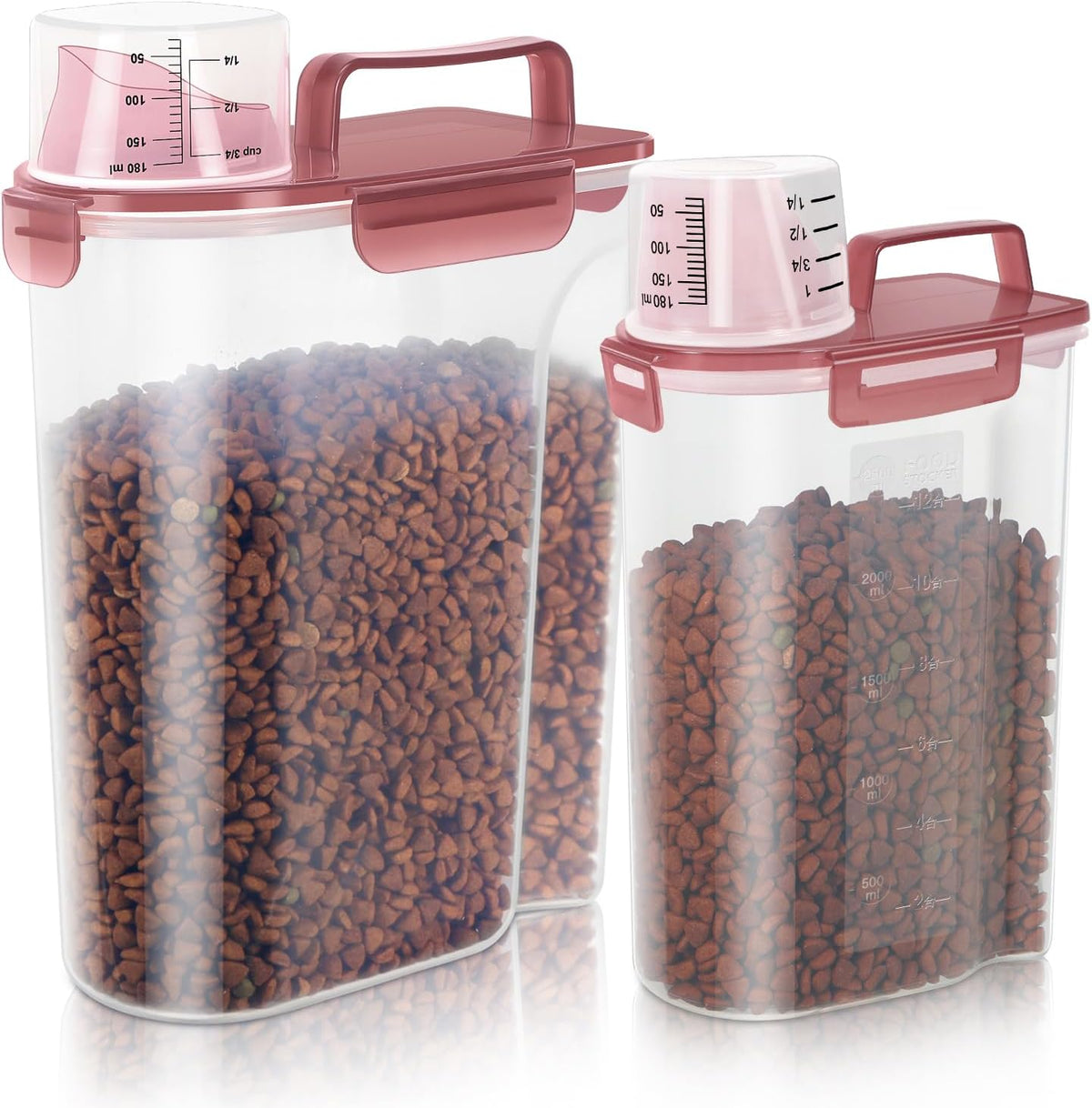 LEAWALK 5-7Lbs Dog Cat Food Storage Container with Upgraded Large Nozzle BPA-free, 4 Snap Seals Plastic Pet Food Storage Containers with Handles are Easy to Clean and Carry - Image 9