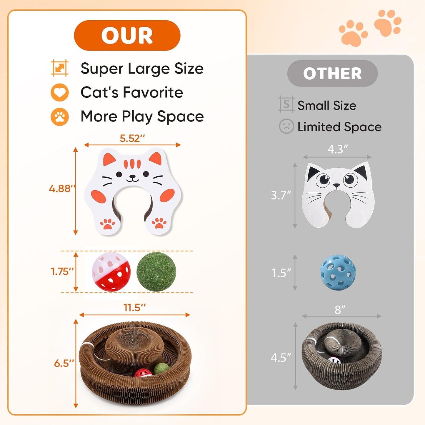 Dawnigo accordion cat scratcher in lounge shape