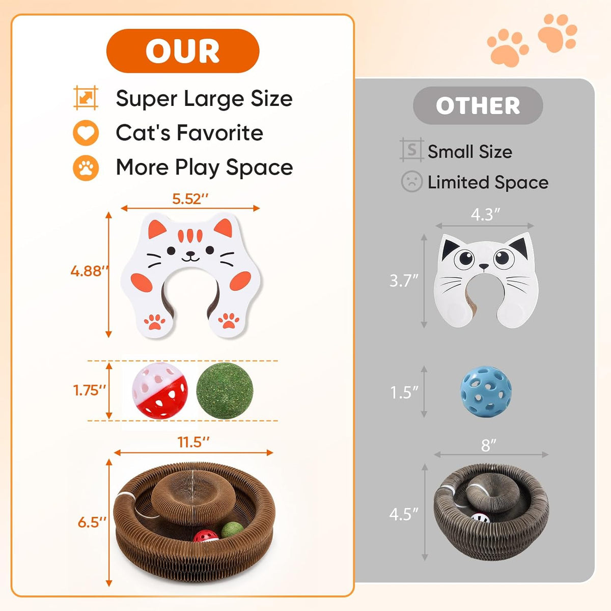 Dawnigo accordion cat scratcher in lounge shape