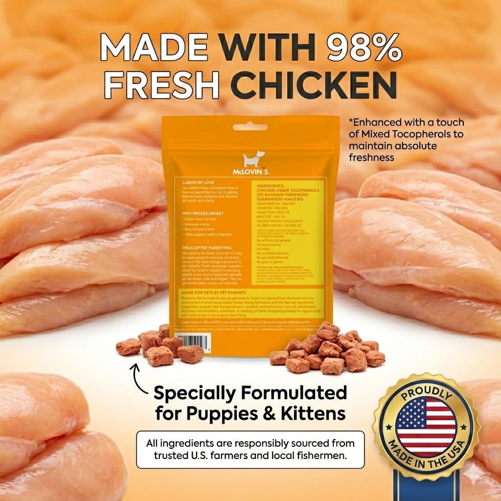 McLovin's chicken treats high protein label close up