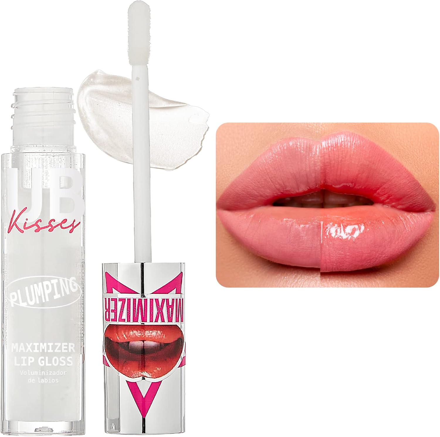 Ruby Kisses plumping lip gloss clear tube with high shine volumizing applicator