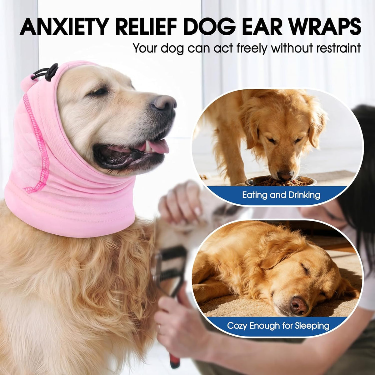 High elasticity double layer cotton dog ear muffs for grooming safety