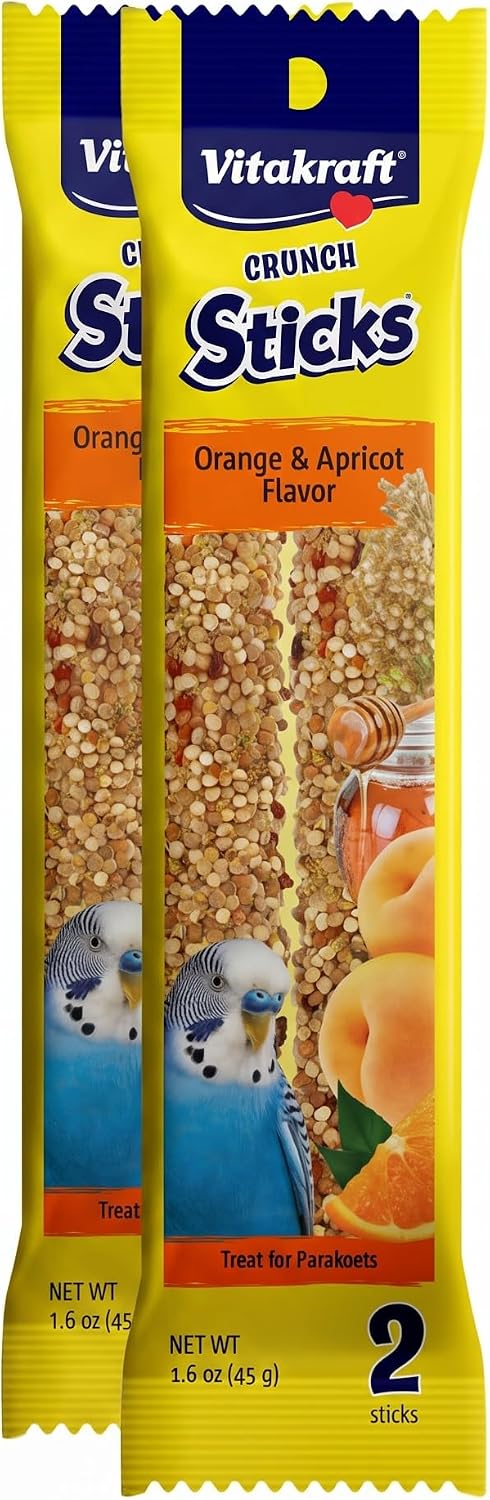 Vitakraft Crunch Sticks Parakeet Treat - Triple-Baked Millet Parakeet Treats with Natural Wood Center - Crunchy & Nutritious Bird Treat Sticks for Small Animals (12 Count, Honey, Egg, and Apple) - Image 13