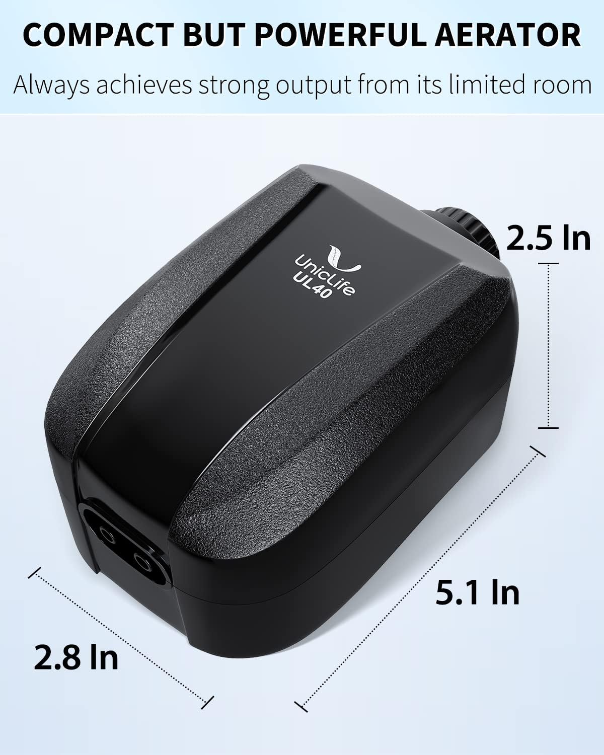 Uniclife quiet operation fish tank air pump installed in aquarium