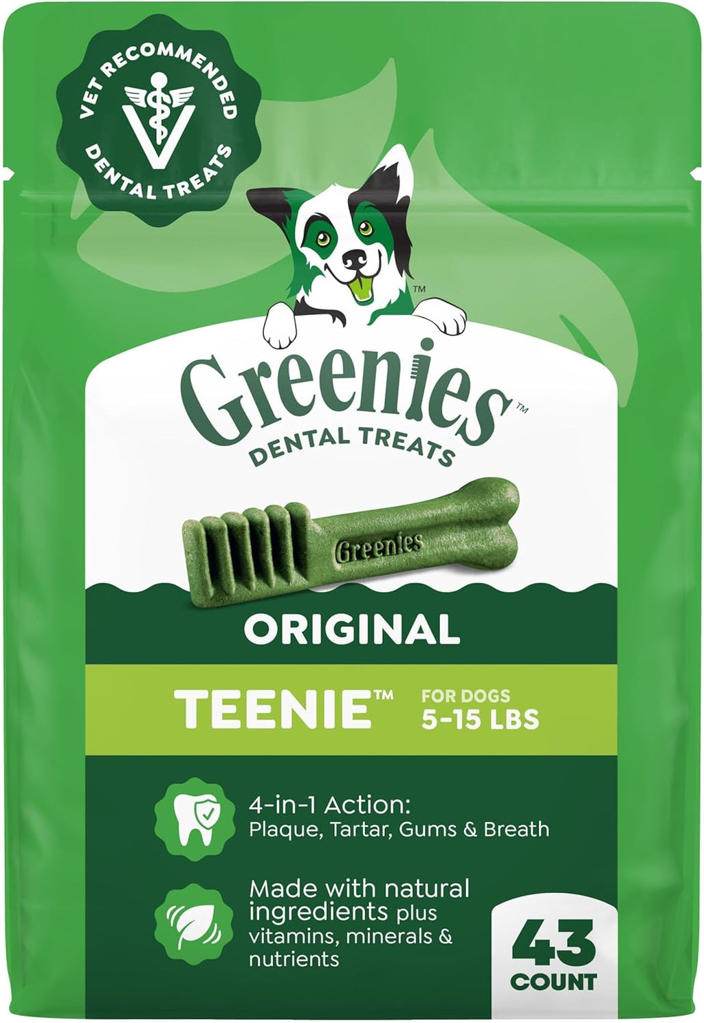 Greenies Veterinarian-Recommended Adult Natural Dental Dog Treats Teenie Size, Dog Dental Chews, Original Flavor, 3 oz. Pack, 11 Count - Image 14