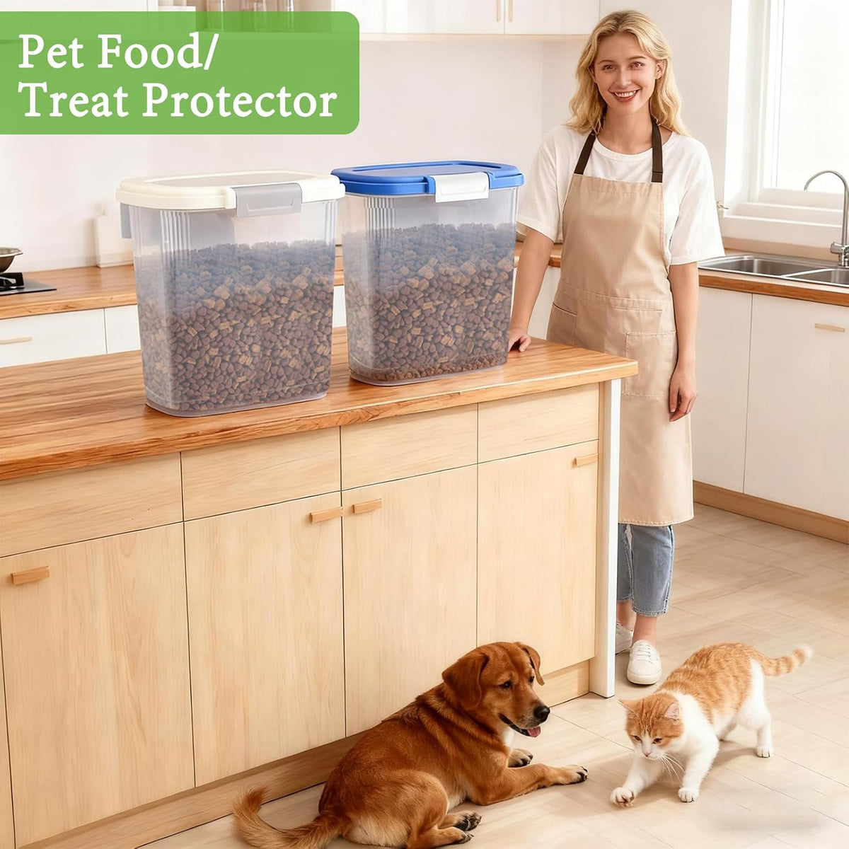 Wbktool storage container filled with dog kibble for visual scale