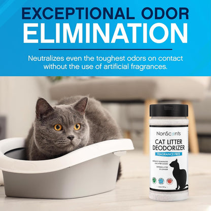 NonScents fragrance free cat litter box professional strength odor neutralizer powder packaging