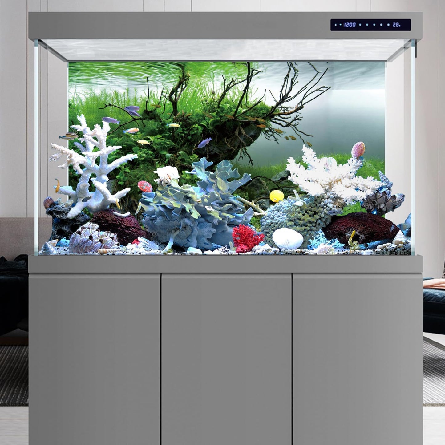 AWERT 48 by 24 inches aquarium background material details showing crease removal method
