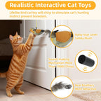 Tocirelo door hanging chirping bird toy mounted on a wooden frame with adjustable elastic rope