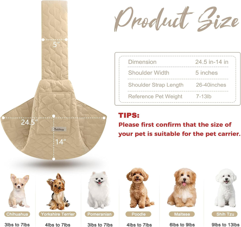 Side pocket detail on JourCraf pet carrier sling