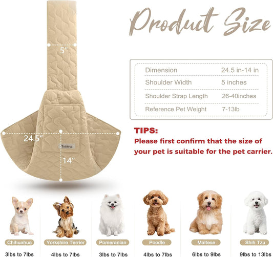 Side pocket detail on JourCraf pet carrier sling