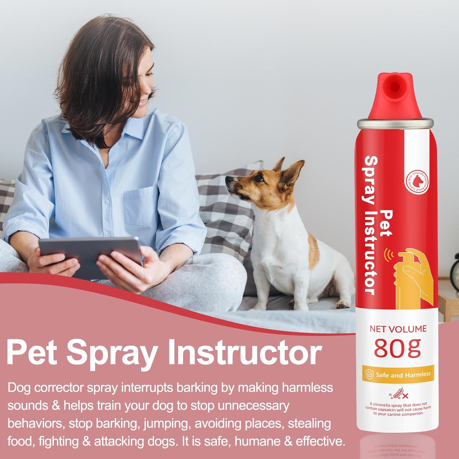 Humane dog behavior correction spray canister