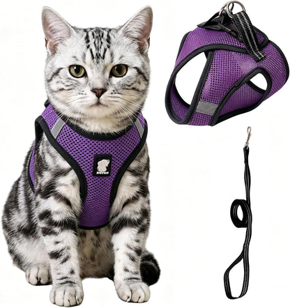 HEYWEAN Cat Harness and Leash - Ultra Light Escape Proof Kitten Collar Cat Walking Jacket with Running Cushioning Soft and Comfortable Suitable for Puppies Rabbits - Image 9