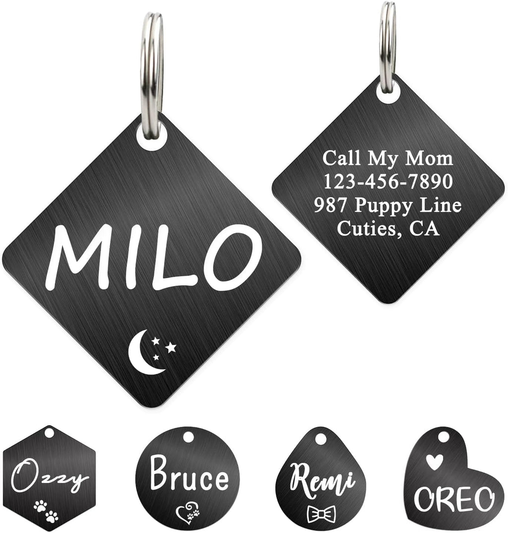 Ultra Joys Dog ID Tag, Custom Dog Tag Personalized Cat Tag, Pet ID Tag, Brushed Stainless Steel Heart Cat Tags Pet Tags Rose Gold Small - Image 13