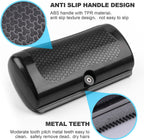 Wiyici cat shedding comb close up view highlighting the textured non slip grip handle.