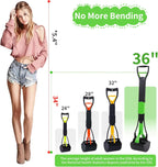 ienjoyed 36 inch long handle poop grabber green color side profile