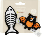 Authentic USA imported Pearhead Halloween two piece catnip toy set for indoor feline exercise.