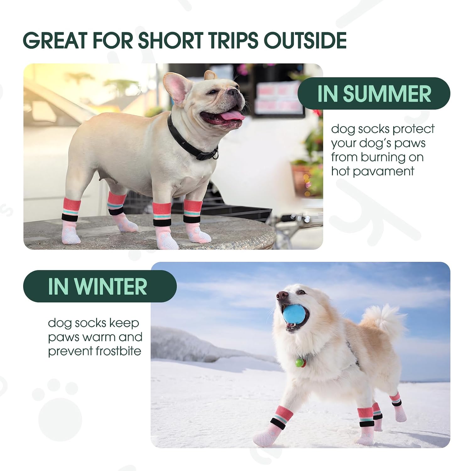 Adjustable magic strap detail on Kuoser dog socks