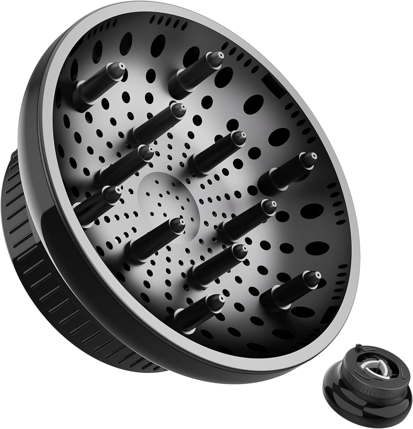 BLOLYO universal hair dryer diffuser attachment front view showing honeycomb design