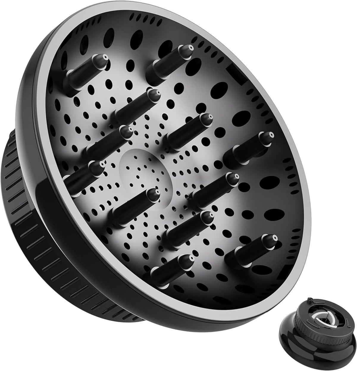BLOLYO universal hair dryer diffuser attachment front view showing honeycomb design