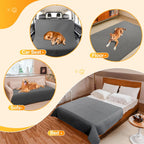 Medium size dog resting comfortably on the Roilpet waterproof couch cover