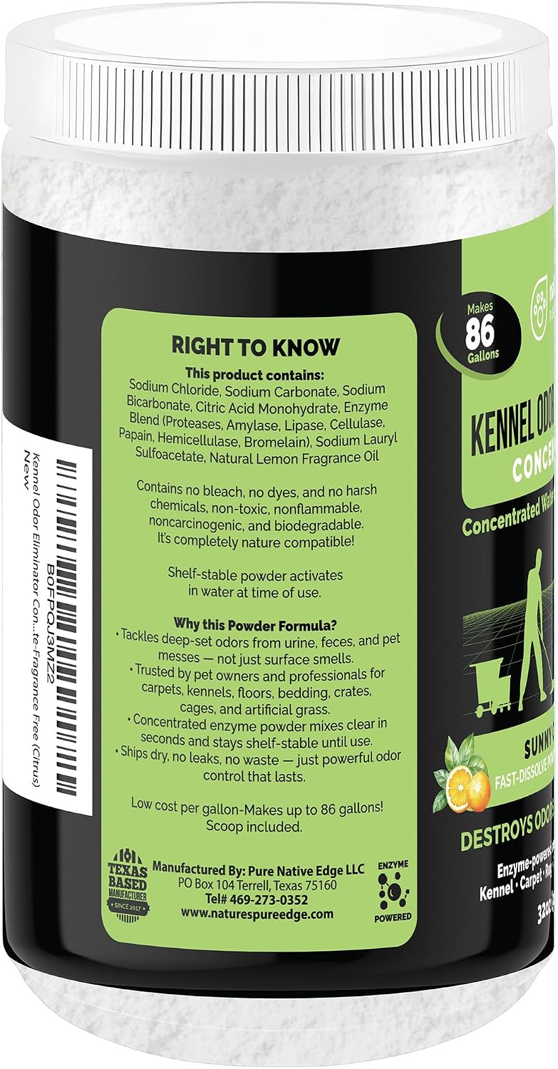 Nature's Pure Edge dry enzyme formula making eighty-six gallons of solution