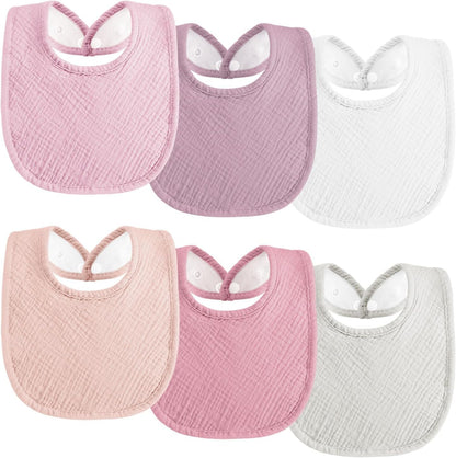 Kewlife Gift muslin baby bibs front view in dusty pink
