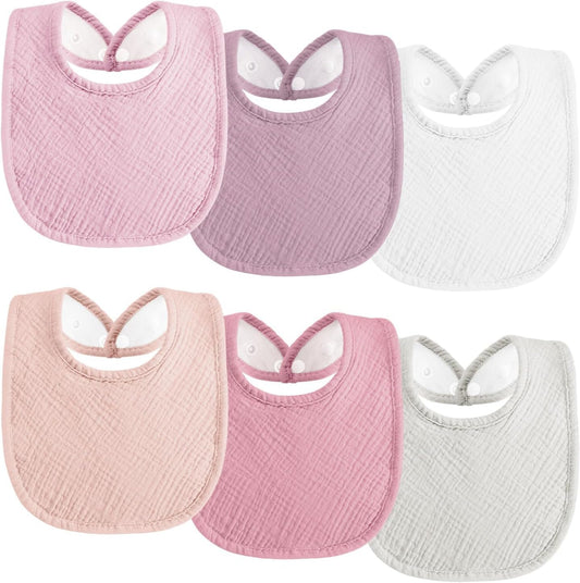 Kewlife Gift muslin baby bibs front view in dusty pink