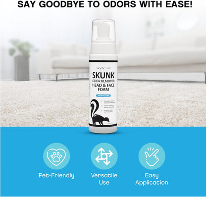 NonScents skunk smell remover bottle alongside included nitrile gloves