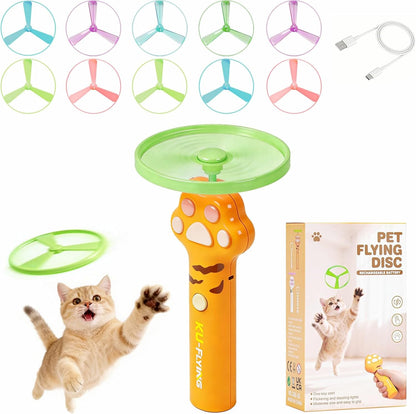 Cat Fetch Toy Launcher with 10 Soft & Flexible Discs, Cat Toys for Indoor Cats, LED Glowing Launcher, Electric Interactive Kitten Toy for Hunting & Exercise, USB Rechargeable - Image 11