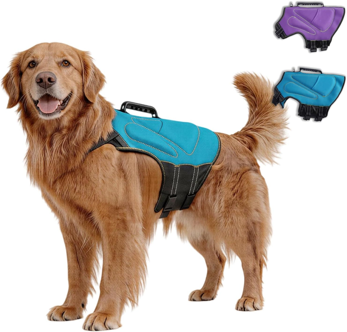 Slim Lightweight Dog Life Jacket, Neoprene Compact Dog Life Vest with High Buoyancy, Lift Handle & Double Safety Buckles, Waterproof Ergonomic Fit for Pool Boating Water Activities - Image 9