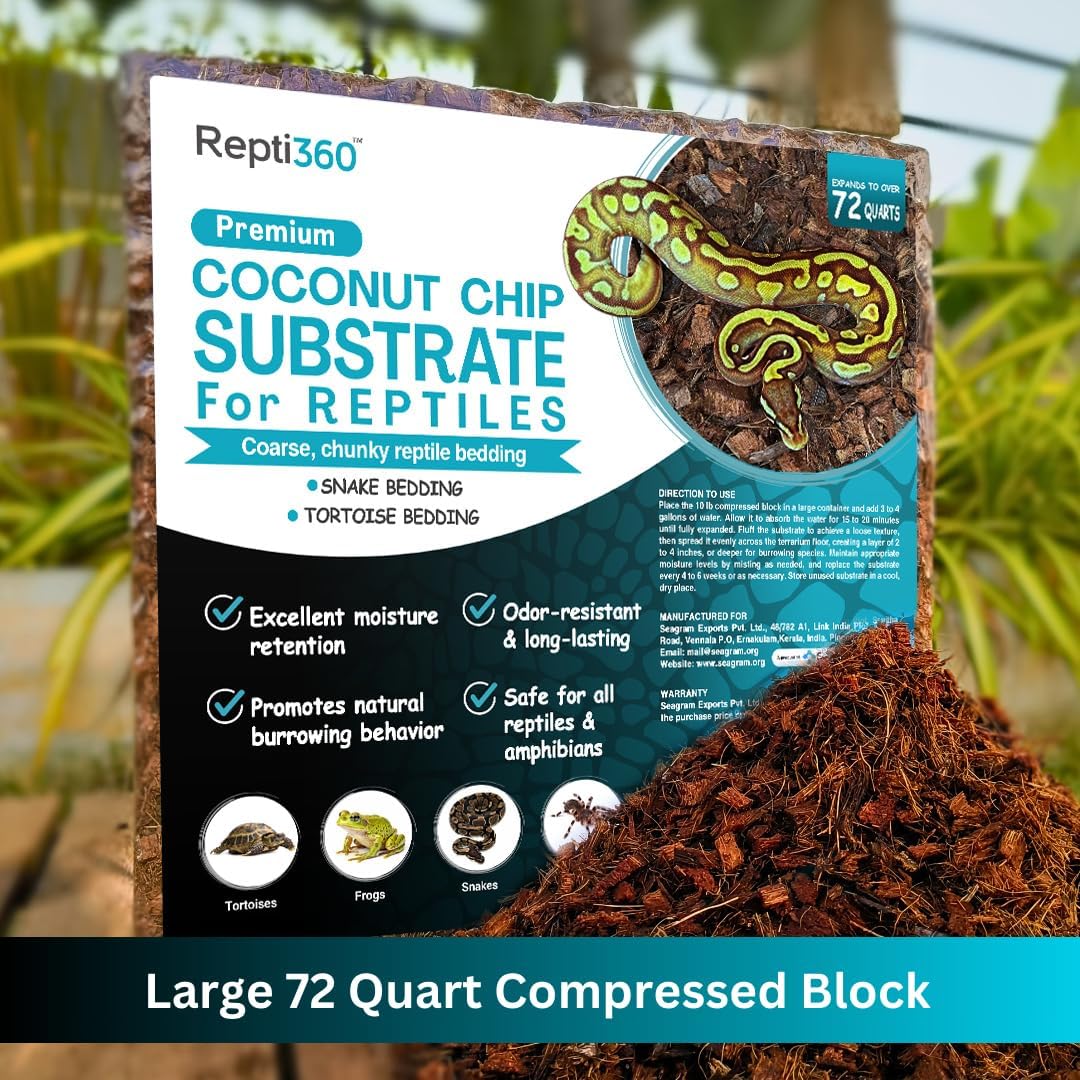Close up view of clean reptile bedding chips emphasizing the dust free organic quality.