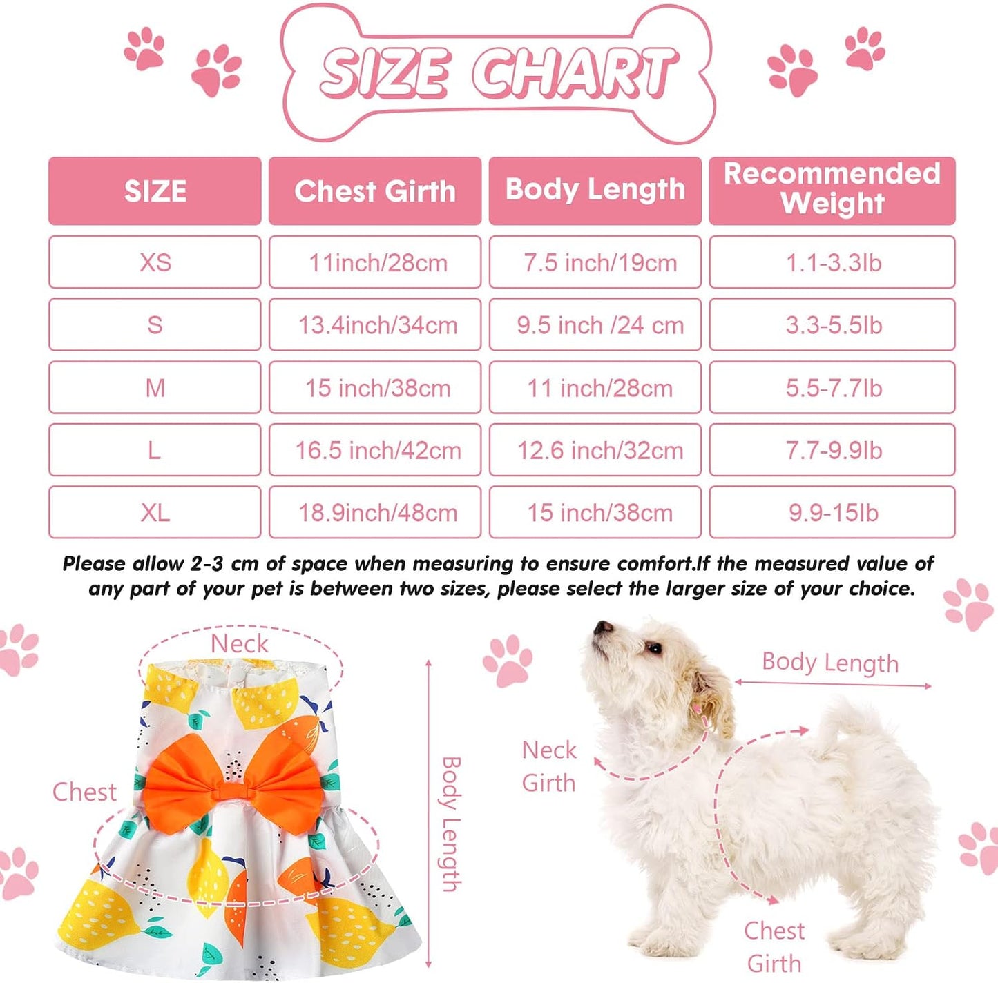Saintrygo cute pet skirt set with lemon print and orange bowknot