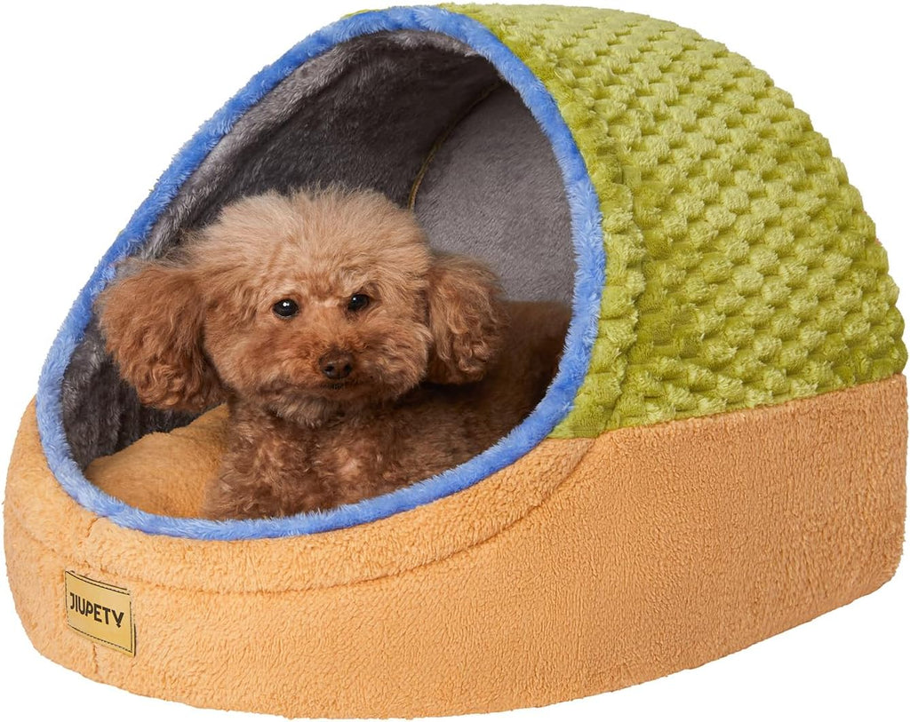 Jiupety Cute Cat Beds for Indoor Cats, Cat Cave Bed for Kittens, Large Cat Cave and Covered Cat Bed with Anti-Slip Bottom, Washable Removable Cushion, M(16"x16"x13"), Dark Gray - Image 9