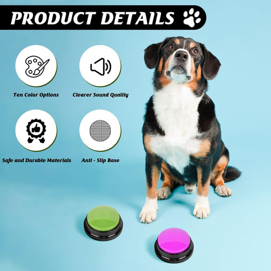 Zzhxkjhky dog communication buttons arranged neatly in an interactive pet training setup.