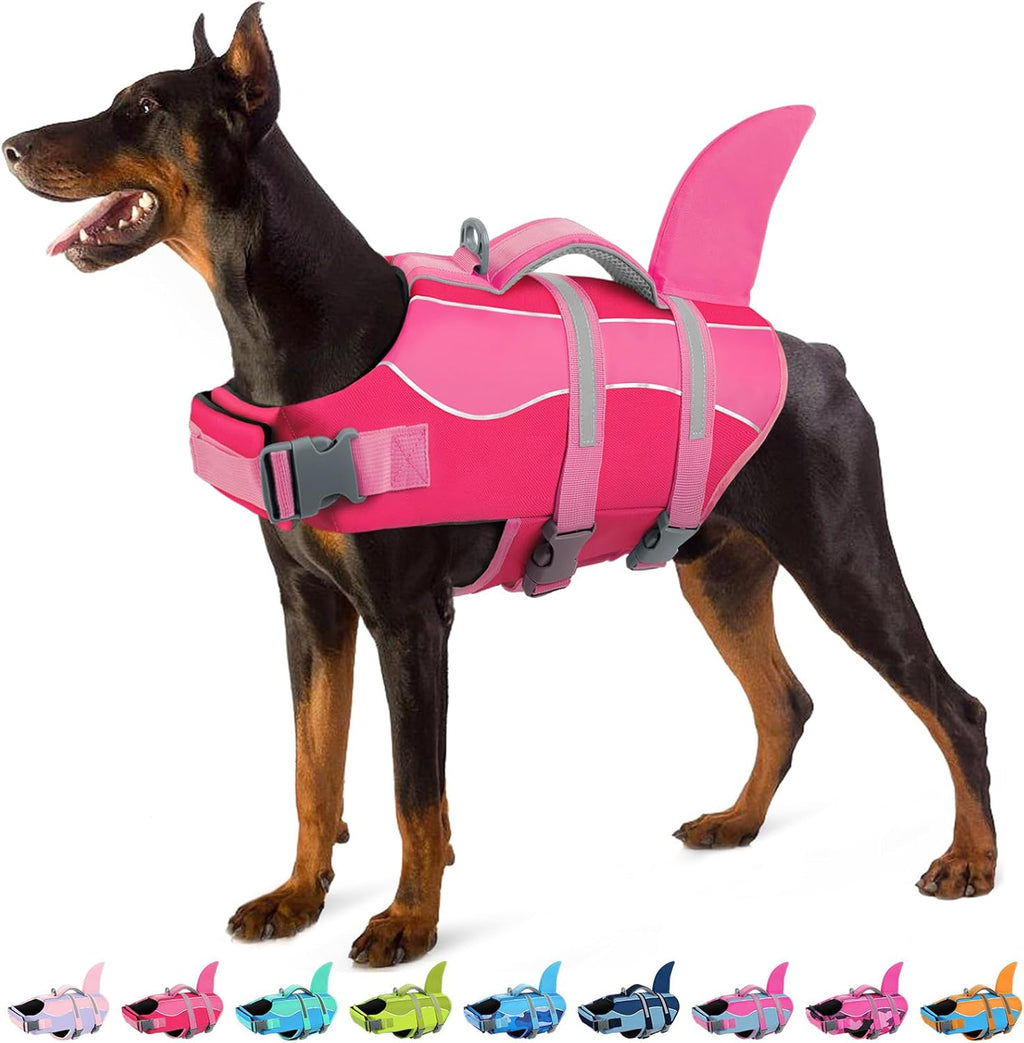 Dog Life Jacket - Shark Dog Life Vest for Swimming Boating, Reflective Lifejacket with High Buoyancy and Rescue Handle, Adjustable Lifesaver for Small Medium Large Breeds, Blue Camo S - Image 15