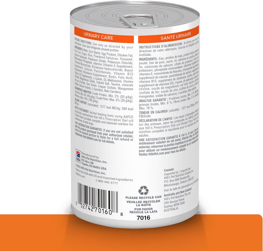 Hill's Prescription Diet u/d Chicken Flavor canned dog food pack of twelve