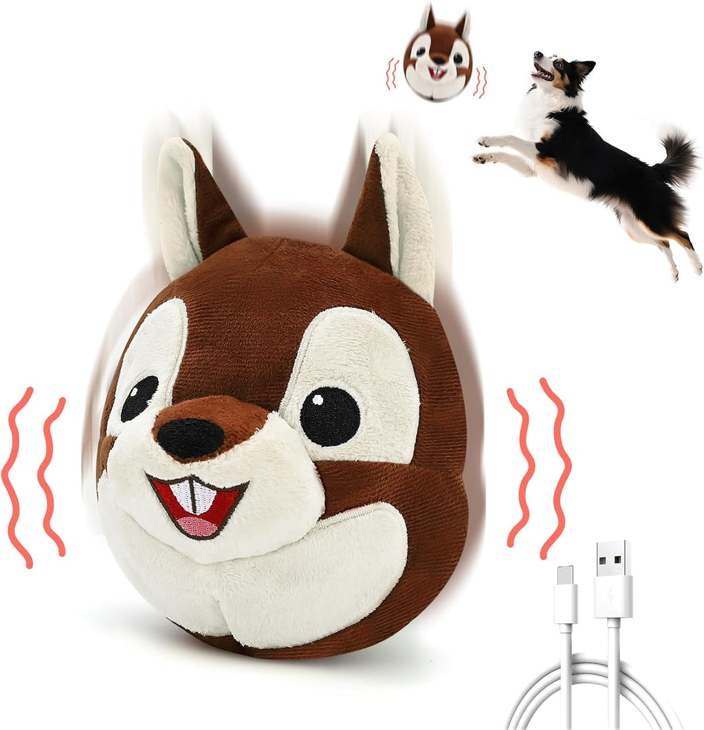 VYsTN interactive talking squirrel dog toy front view