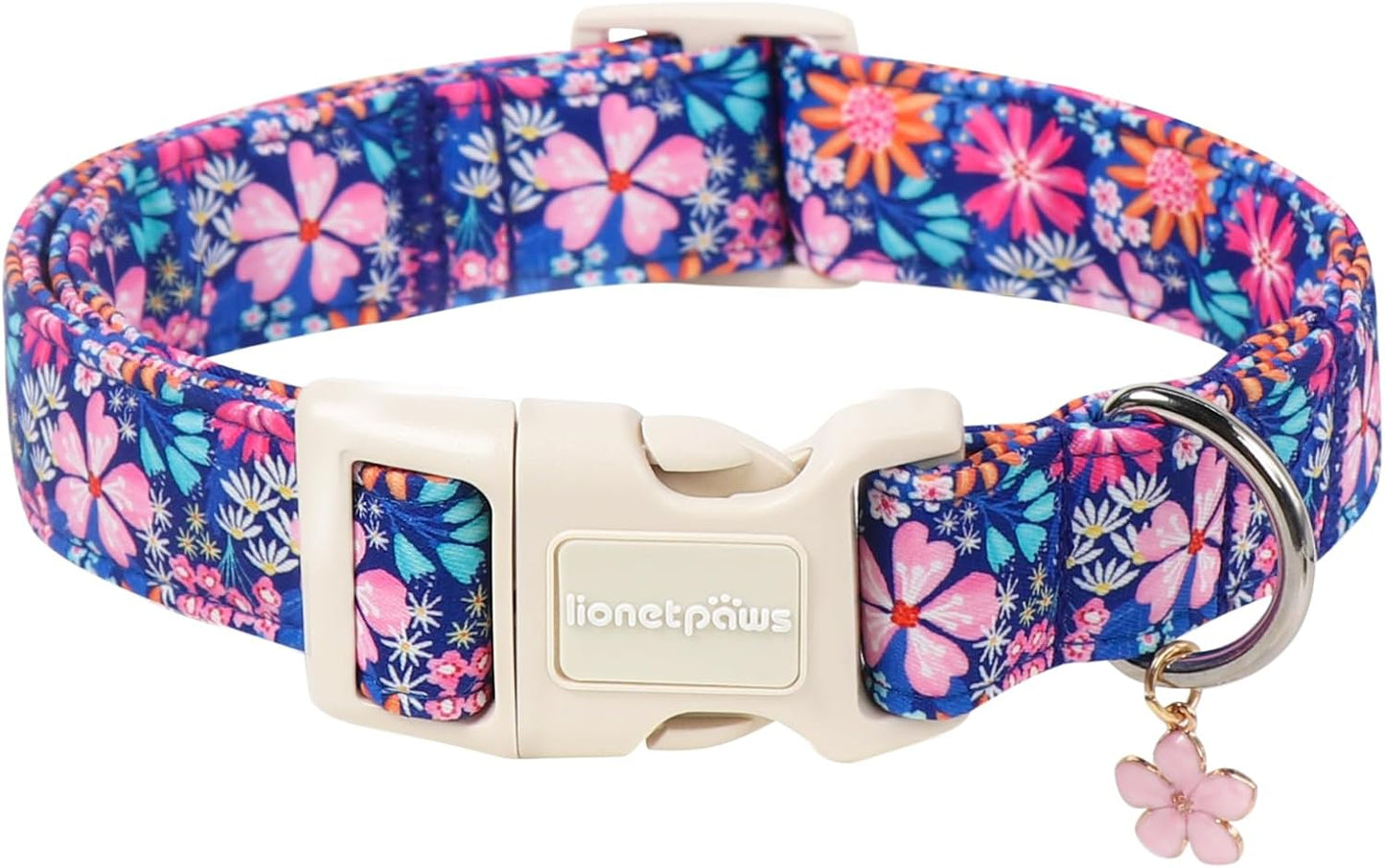 Lionet Paws Floral Dog Collar- Cute Spring Wildflowers Daisy Fleabane Dog Collars with Plastic Buckle, Light Adjustable Dog Collars for Small Medium Dogs - Image 10