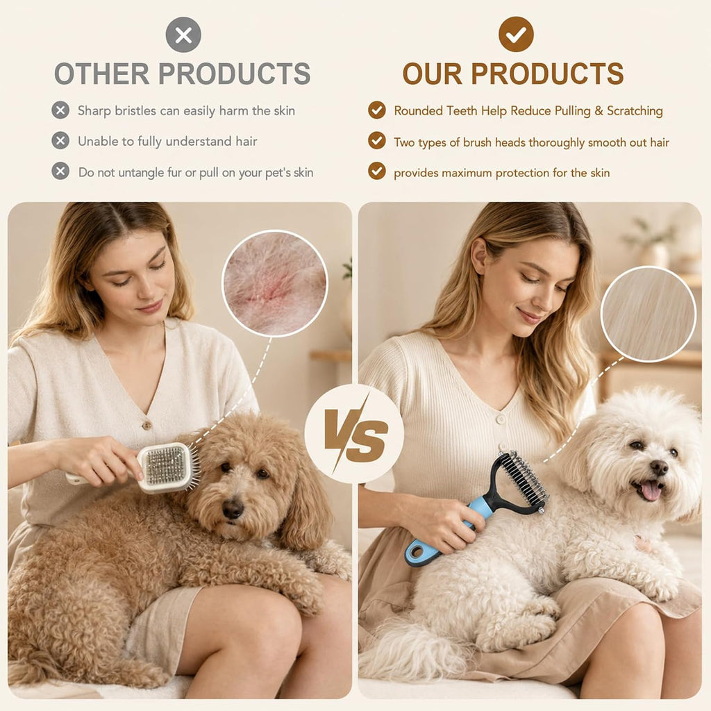 Professional pet dematting tool for long hair pets