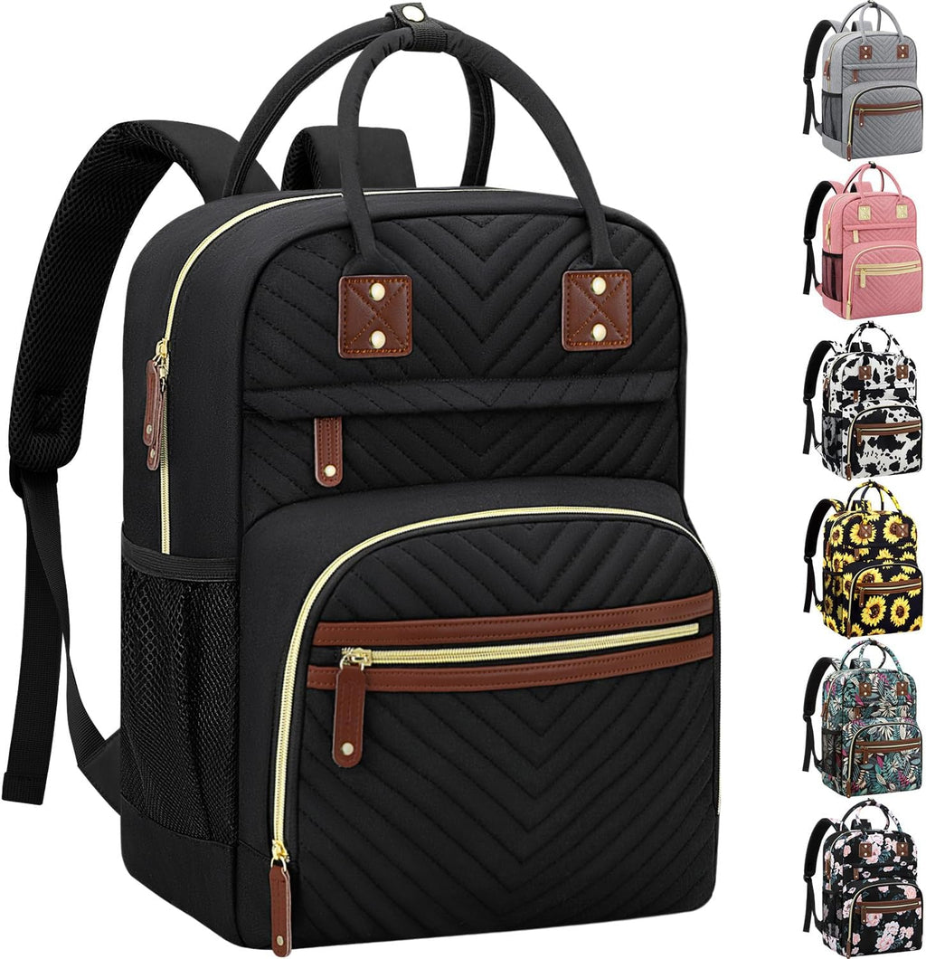 Tenot diaper bag backpack front view in black