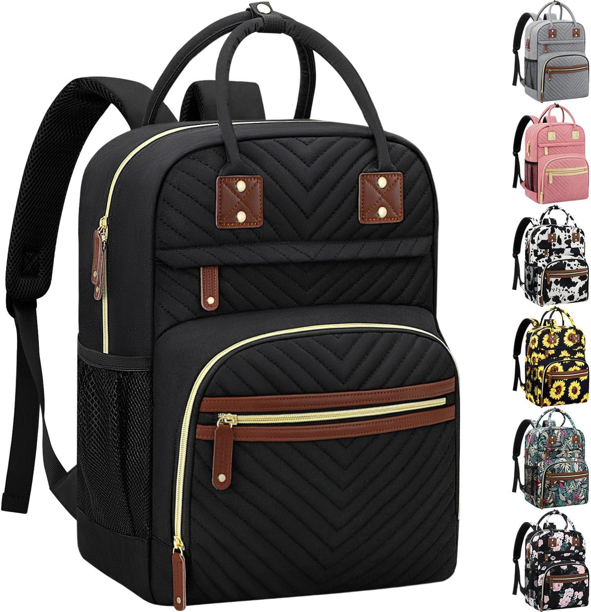 Tenot diaper bag backpack front view in black