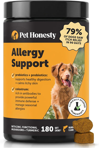 Dog Allergy Relief Immunity Chews - Paw Licking, Itching & Seasonal Allergies - with Colostrum, Probiotics, Turmeric & Salmon Oil - Vet Recommended Anti-Itch Supplement for Dogs (Salmon, 90 Ct) - Image 13