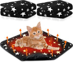 Namalu 4 Pack Self Warming Cat Bed Self Heating Cat Mat Star Pattern Soft Dog Crate Pad Thermal Pet Mat Anti Slip Kennel Dog Washable Warming Bed for Outdoor Indoor(12 x 12 Inch,Brown) - Image 12